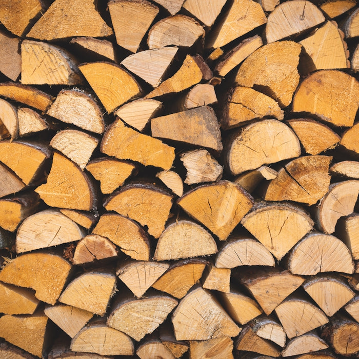 piled firewood lot