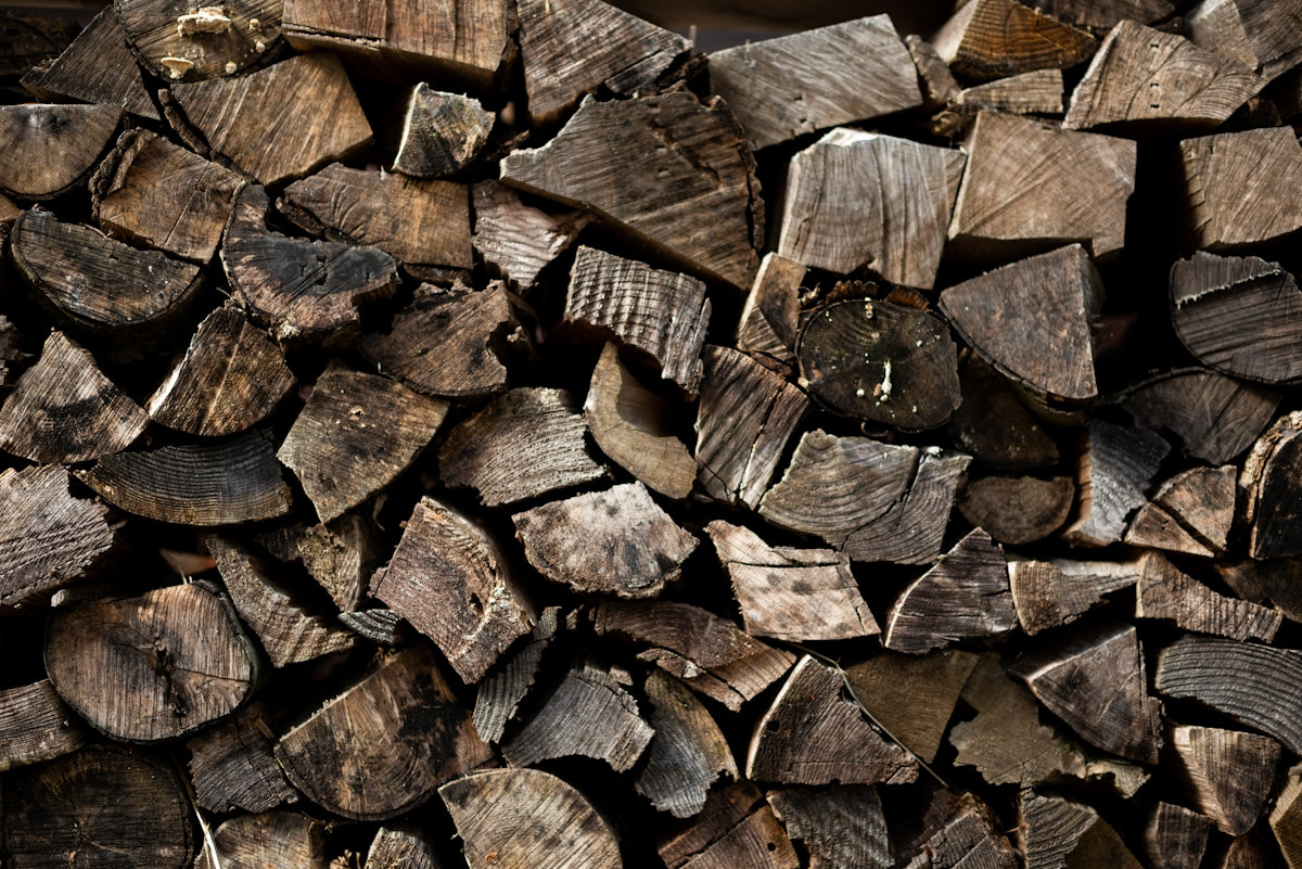 brown and black firewood stack