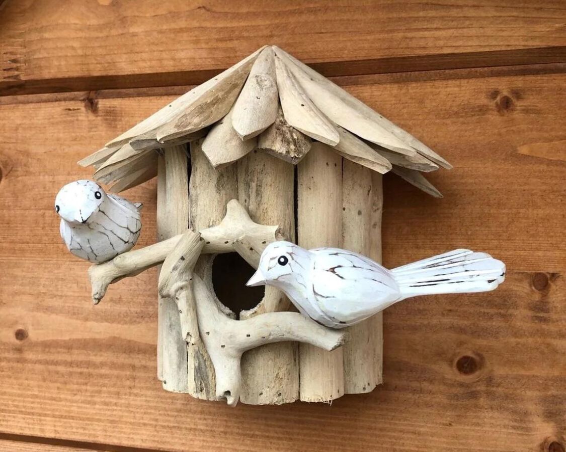 Handmade Driftwood Birdhouses