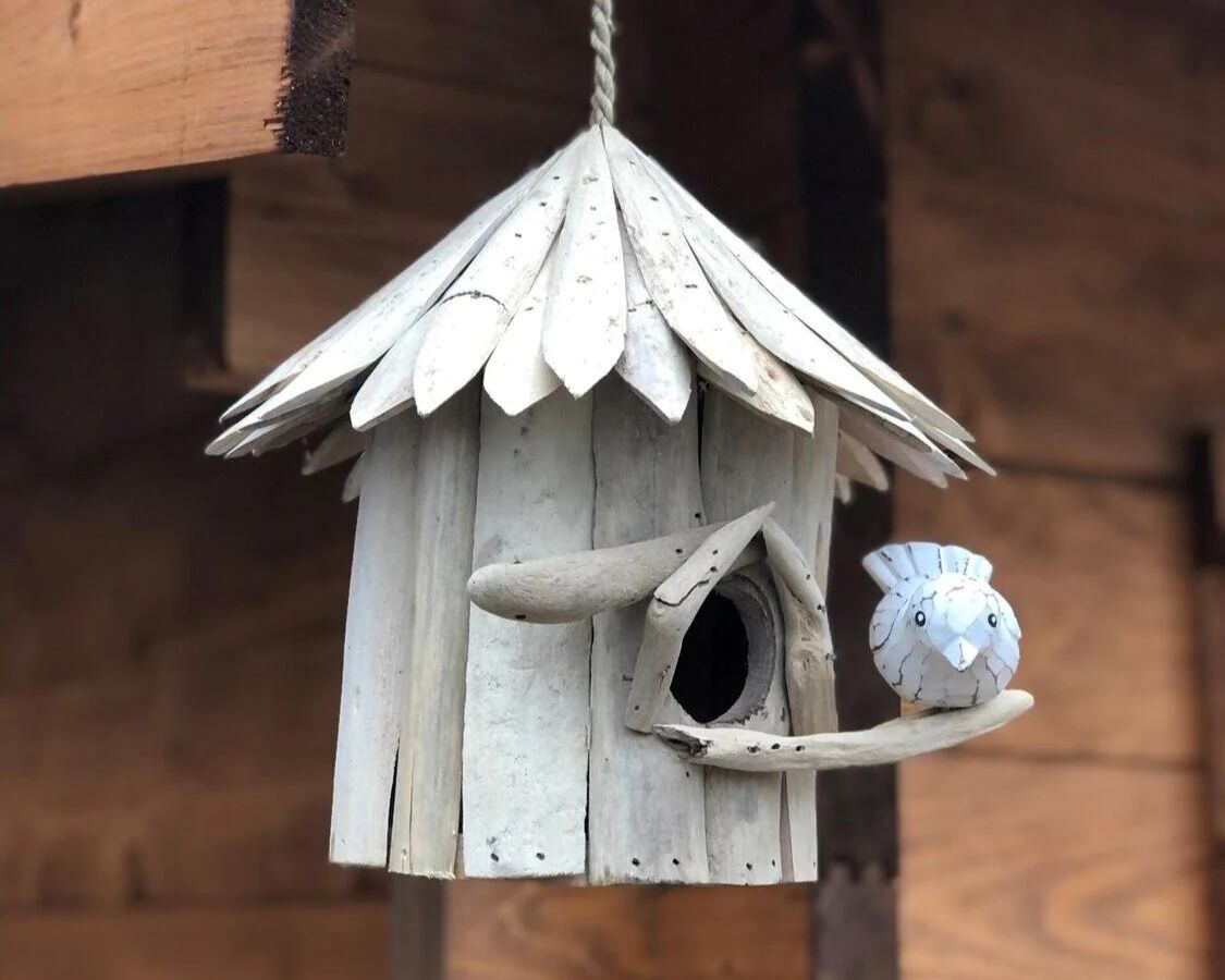 Handmade hanging Driftwood Birdhouses