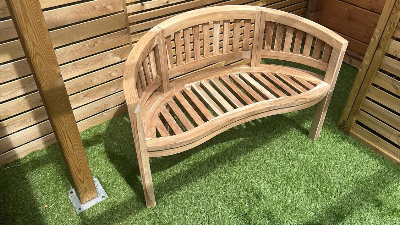 SOLID TEAK BANANA BENCH