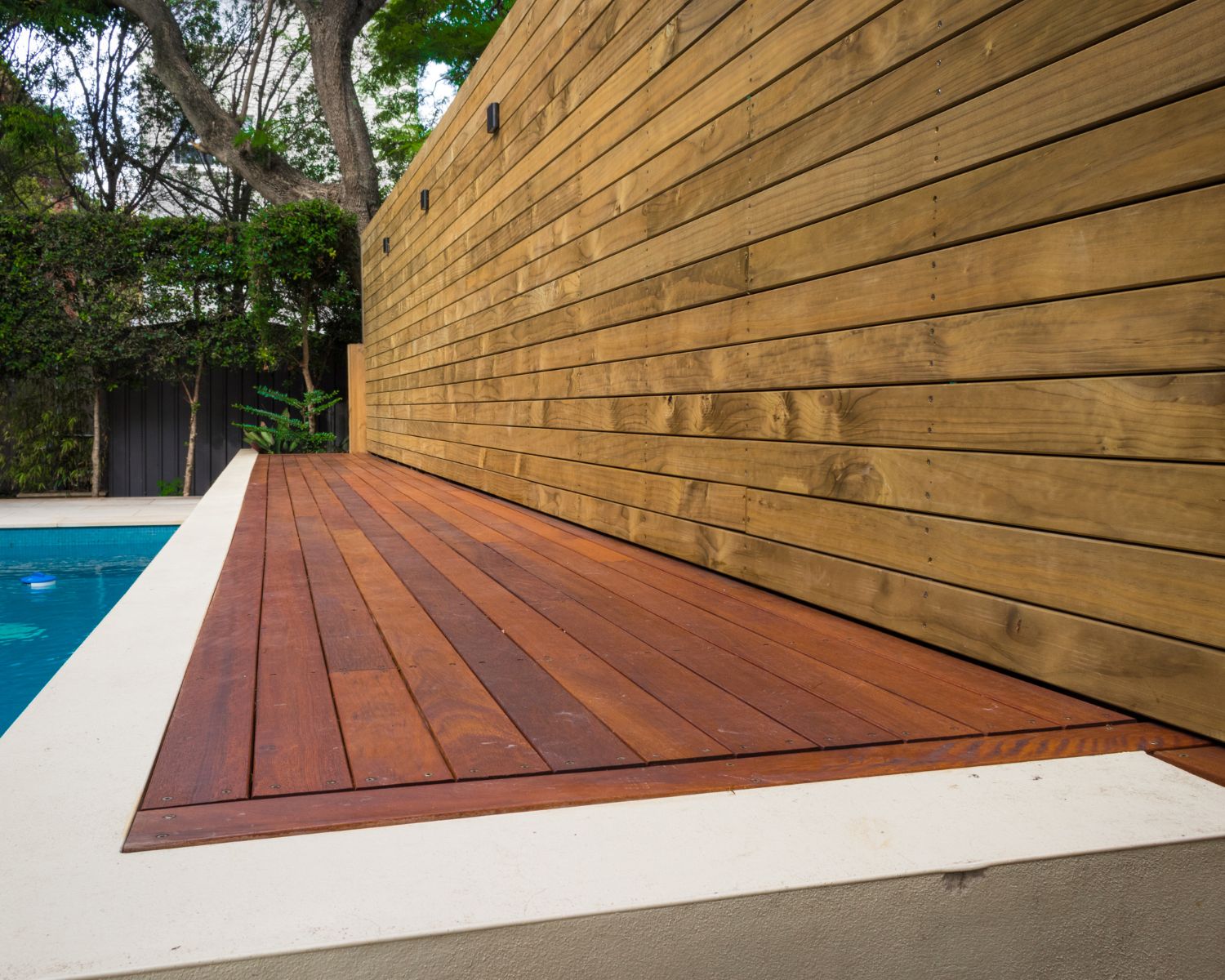 timber cladding of a garden