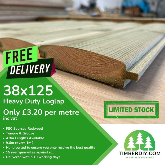 38x125 Tanalised Treated Loglap Cladding - Timber DIY - Timber Claddings